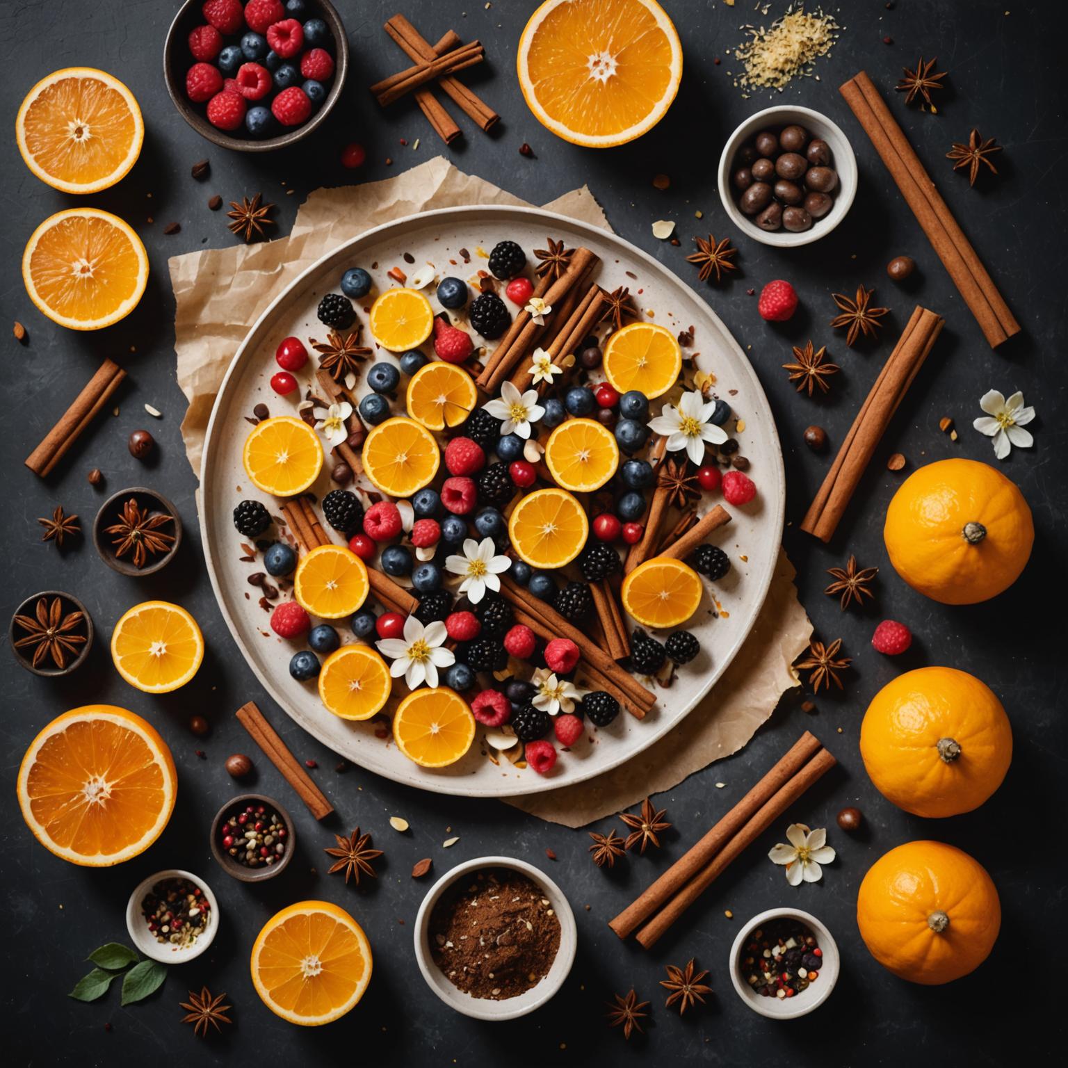 Autumn baking ingredients flat lay